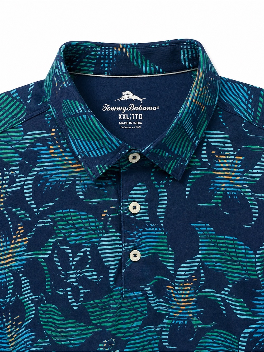 Tommy Bahama XXL Blue Tropical Floral Polo Shirt Golf Resort Island Casual - Picture 4 of 5